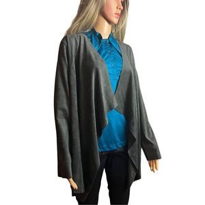 Soft surroundings suede feel cardigan grey size M